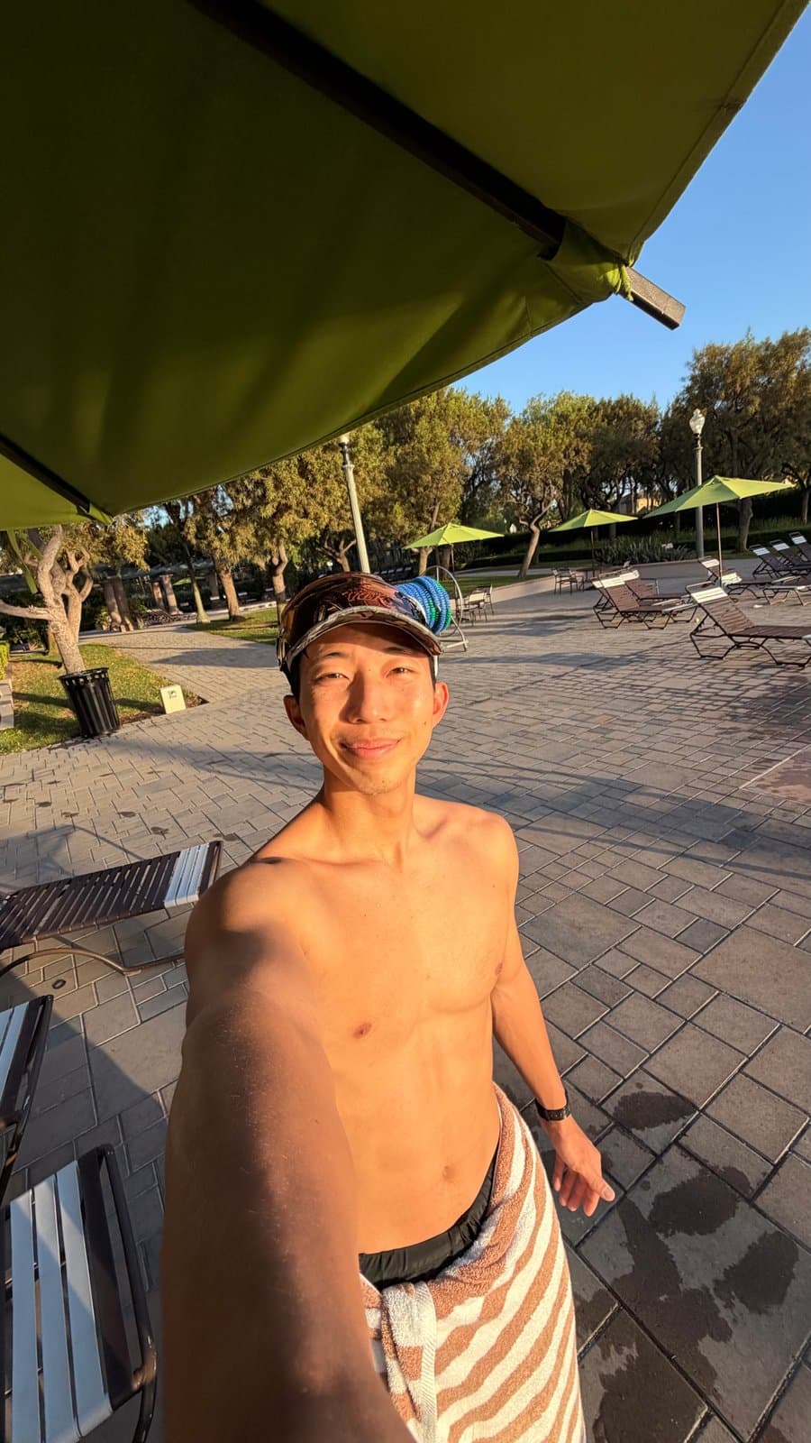 After the 250m swim